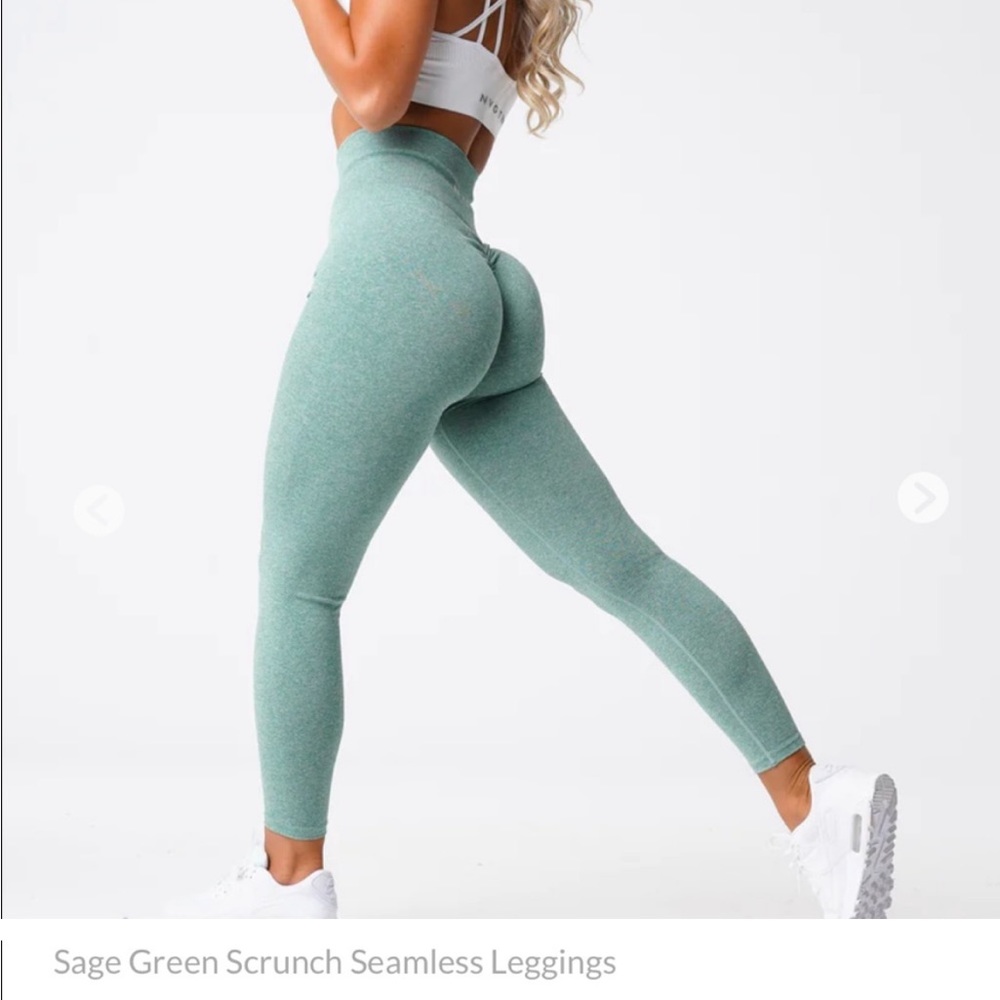 NVGTN Sage Green Scrunch Seamless Leggings